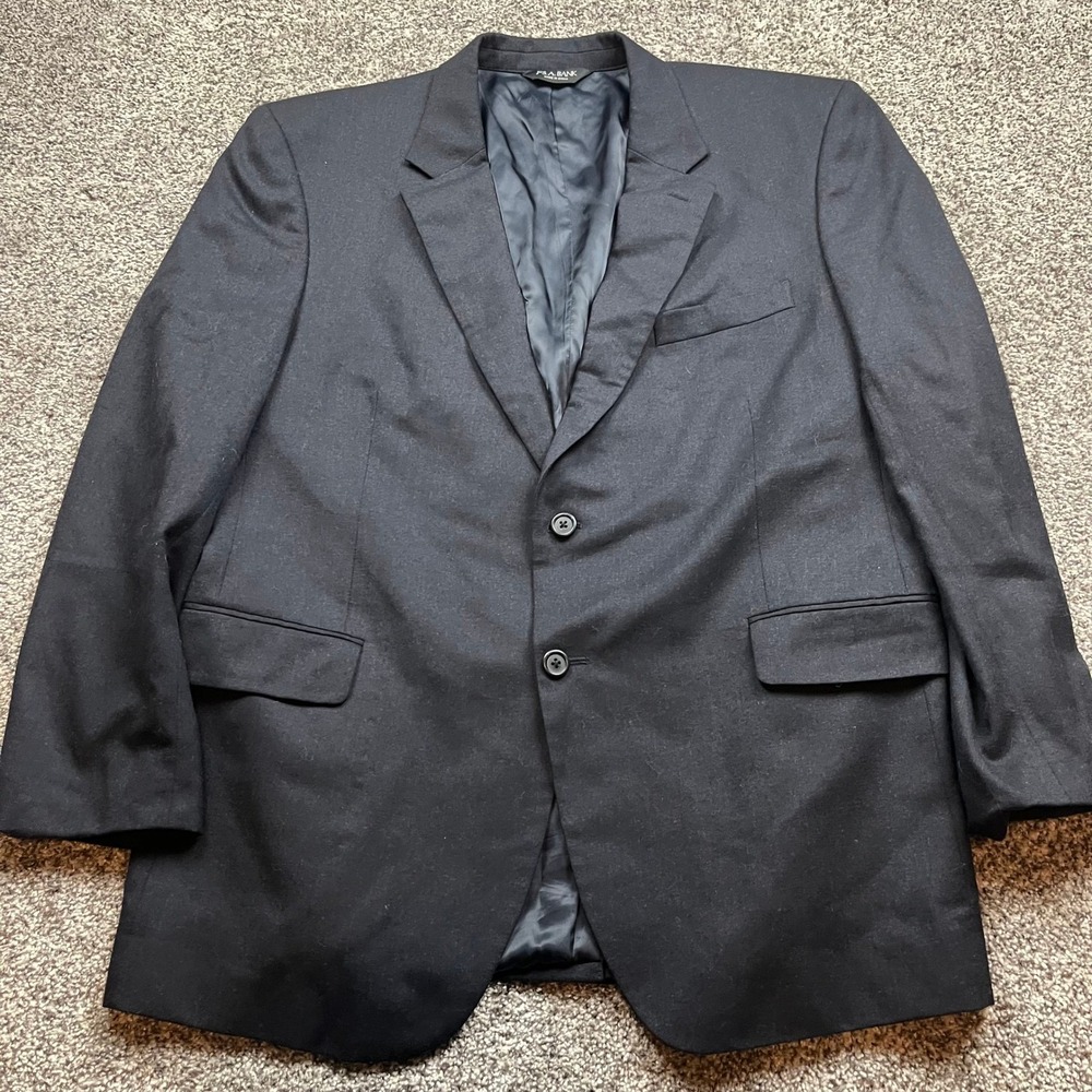 Jos A Bank Blazer Mens 46R Charcoal Gray Wool Cashmere Blend Sport Coat Classic